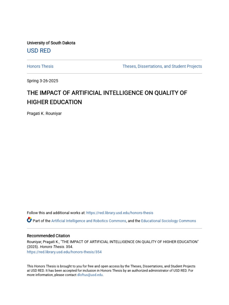 AI's Impact on Higher Education Quality | PDF | Artificial Intelligence ...