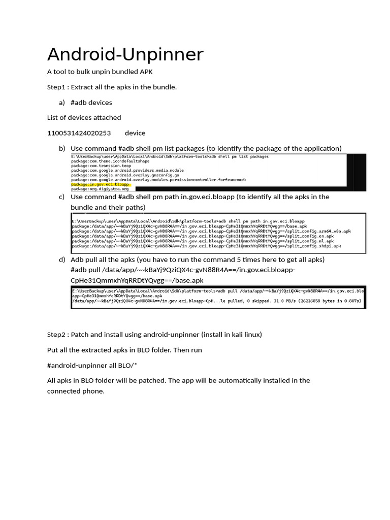 Android Unpin Method | PDF