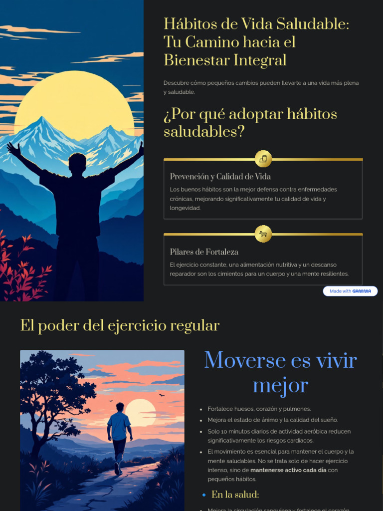 Habitos de Vida Saludable Tu Camino Hacia El Bienestar Integral | PDF
