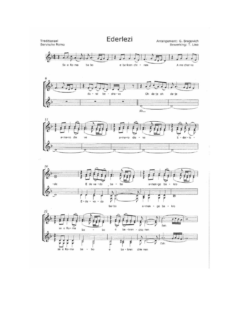 Ederlezi Partituur Oud | PDF