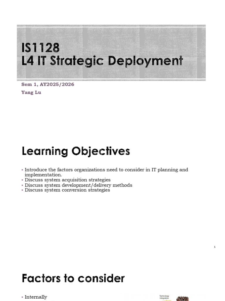 IT Strategic Deployment Overview | PDF | Software Development Process ...