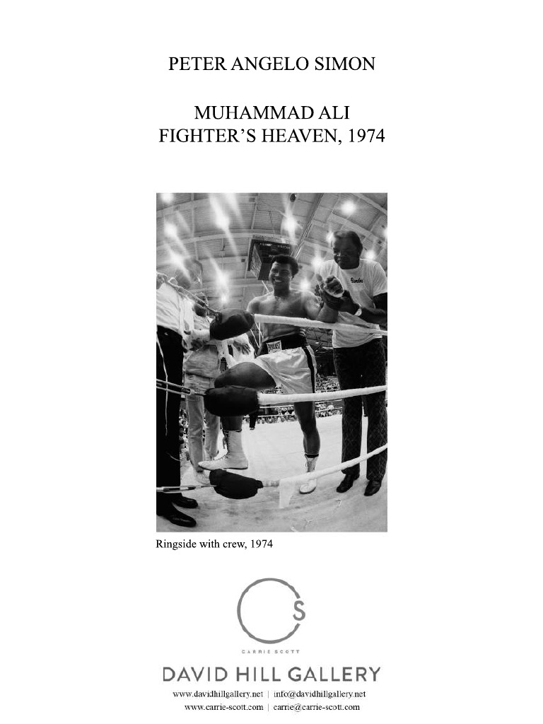 Peter Angelo Simon - Muhammad Ali, Fighter's Heaven, 1974 PDF Catalogue ...