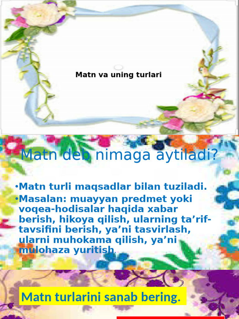 13-Mav Matn Turlari | PDF