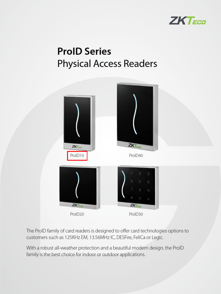 ProID Series Card Readers Overview | PDF | Electric Power | Computer ...