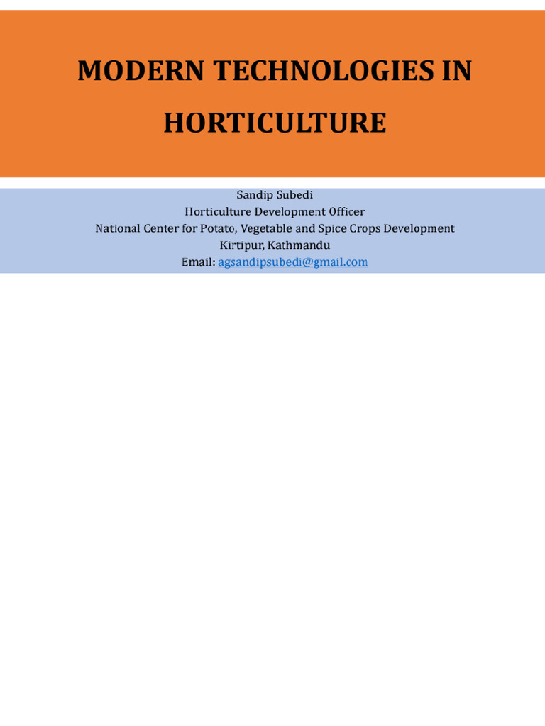 Urban Horticulture | PDF