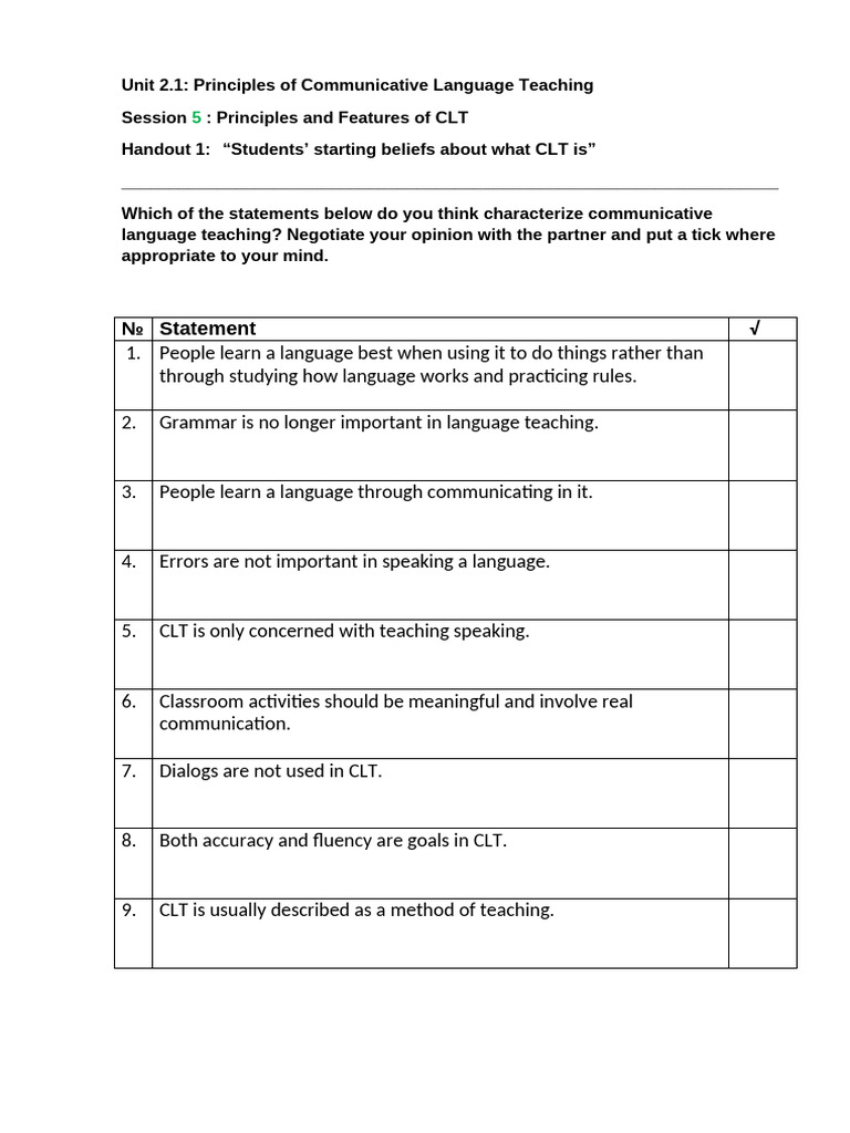 Principles of Communicative Language Teaching | PDF