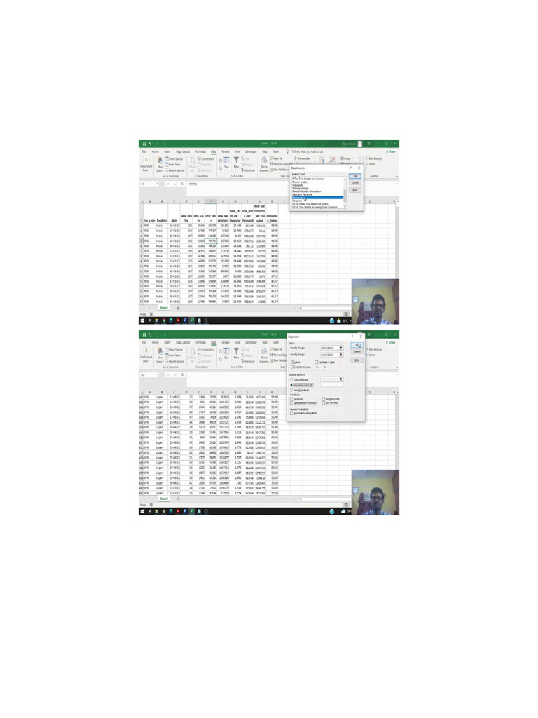 Excel Regression Analysis for COVID-19 Data | PDF | Regression Analysis ...
