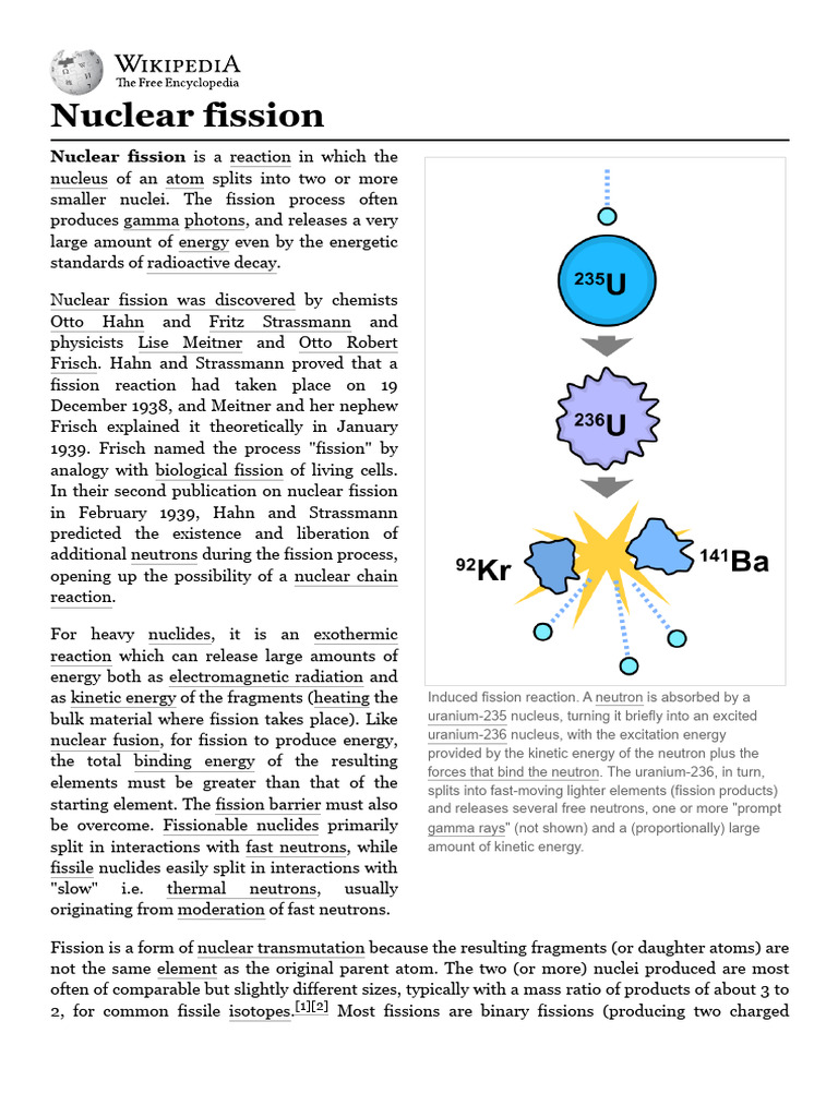 Understanding Nuclear Fission Process | PDF | Nuclear Fission | Neutron