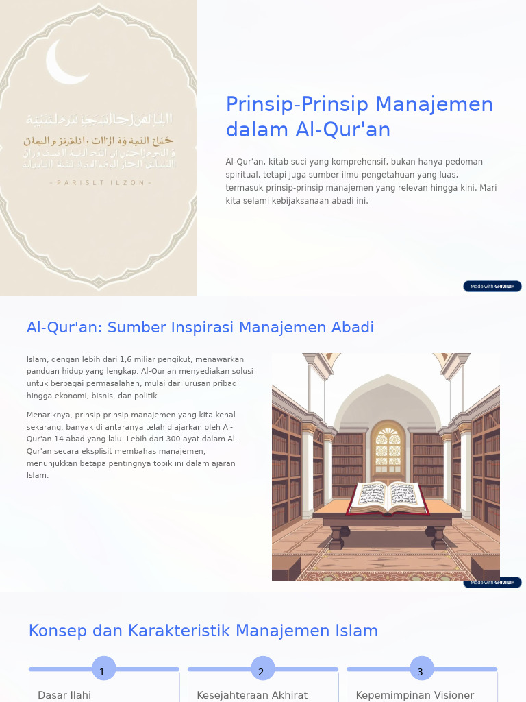 Manajemen Islam Berdasarkan Al-Qur'an | PDF