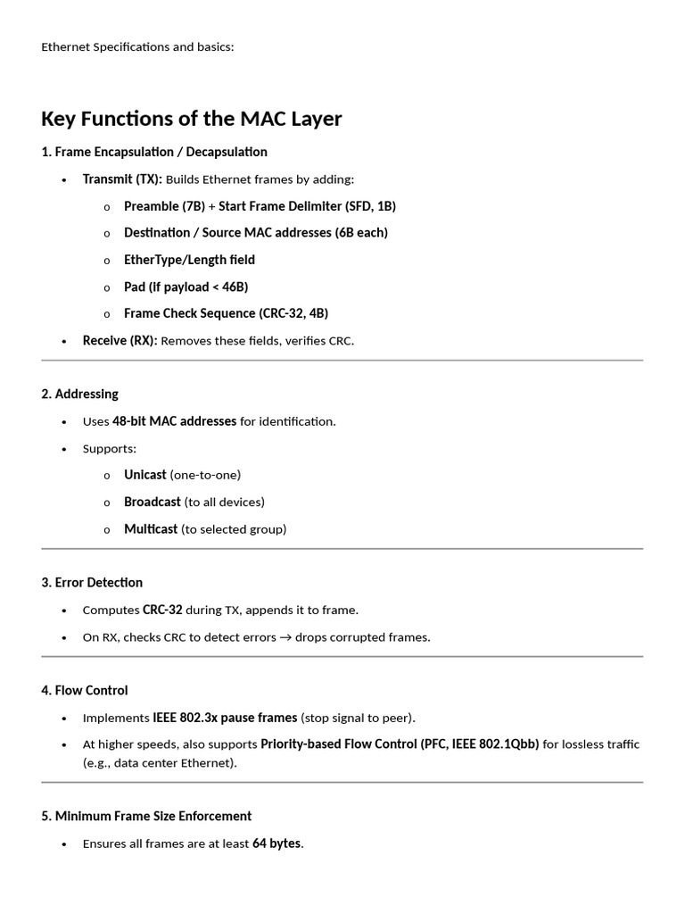 Ethernet Specifications and Basics (MAC, PCS, PMA) | PDF | Data ...