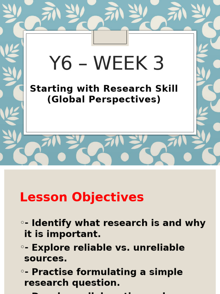 Research Skills for Global Perspectives | PDF