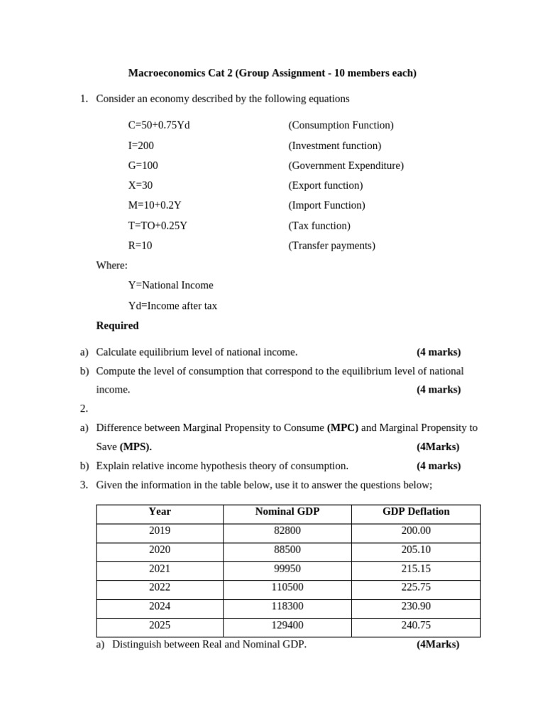 Macroeconomics Group Assignment Analysis | PDF | Macroeconomics | Money