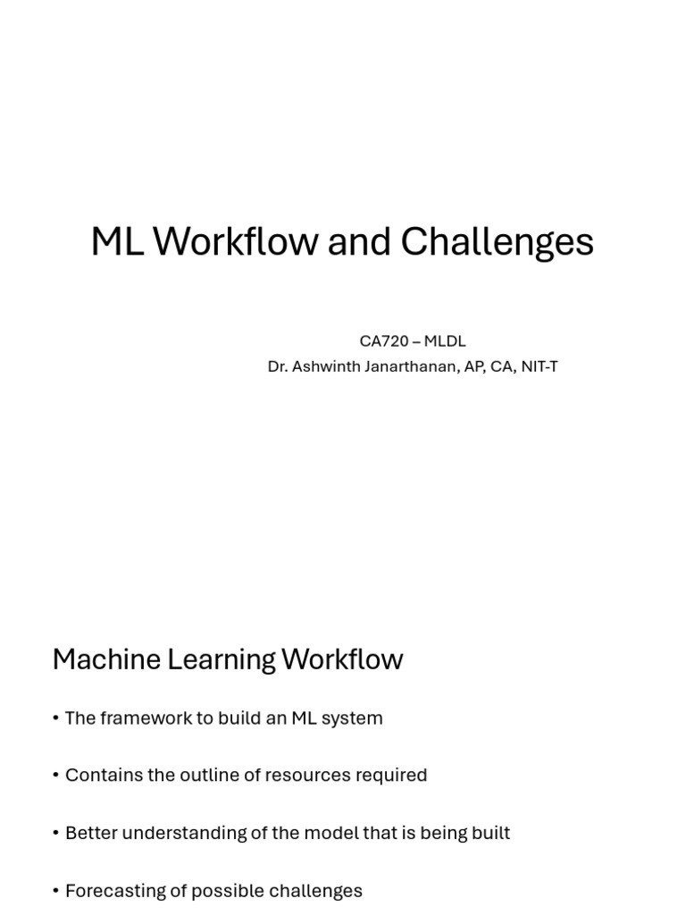Machine Learning Workflow Overview | PDF | Machine Learning ...