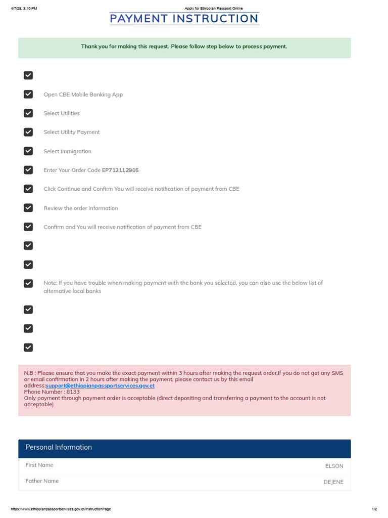 CBE Mobile Payment Instructions for Passport | PDF | Service Industries