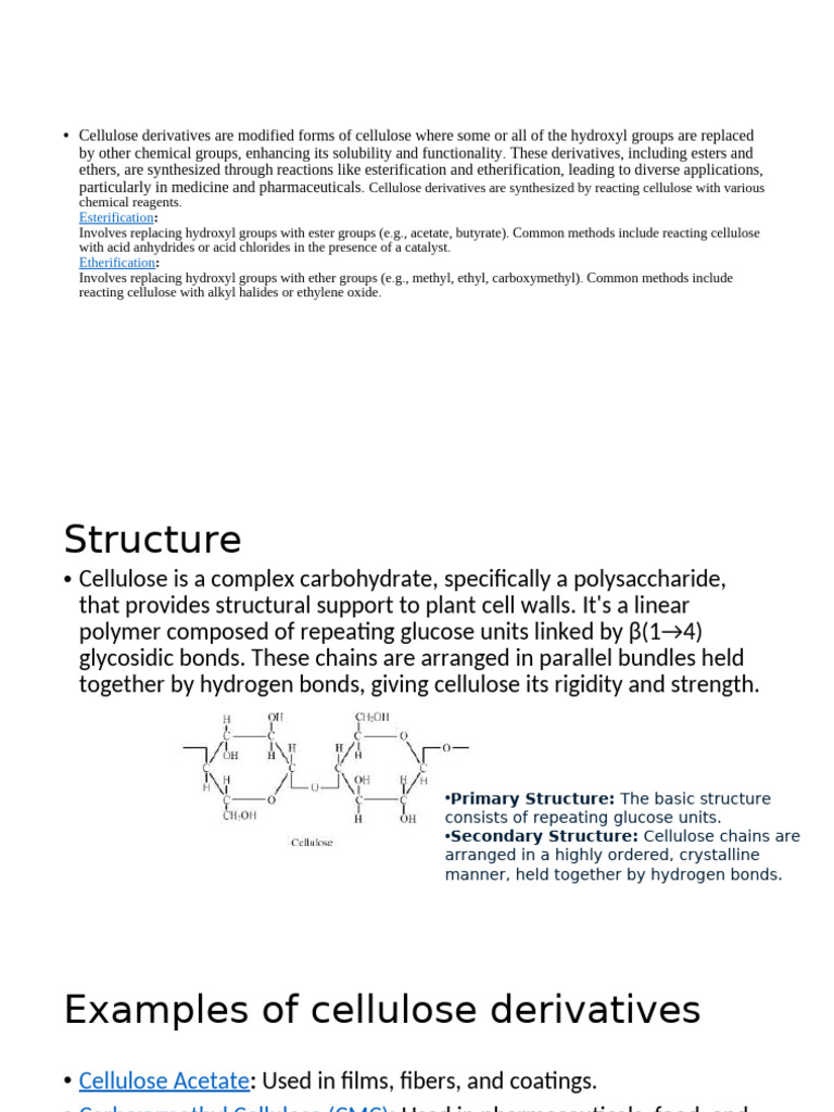 Cellulose Derivatives | PDF | Cellulose | Acetic Acid