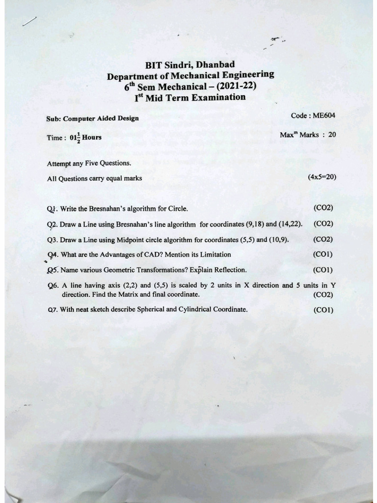 6th Sem Question by Geet | PDF