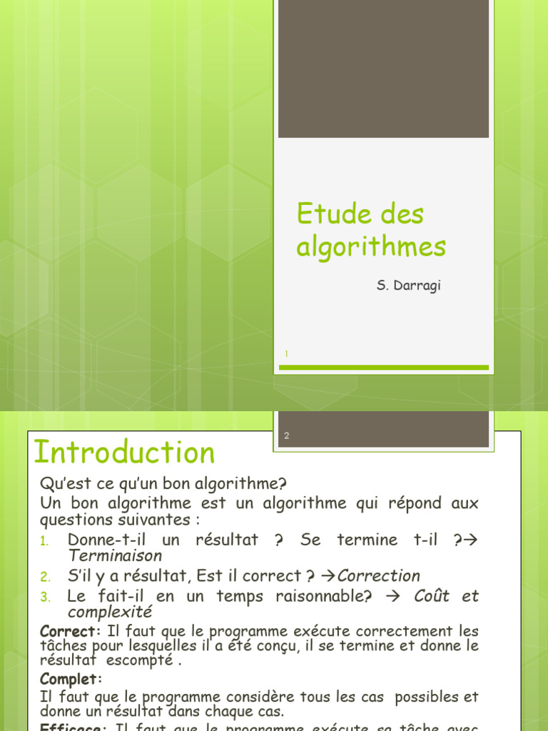 Étude des Algorithmes : Terminaison et Correction | PDF | Théorie de la ...