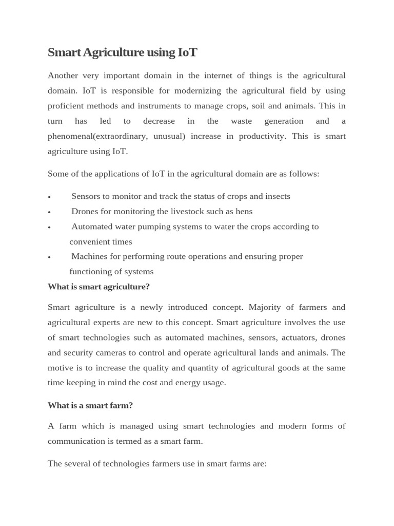 IoT Innovations in Smart Agriculture | PDF | Agriculture | Internet Of ...