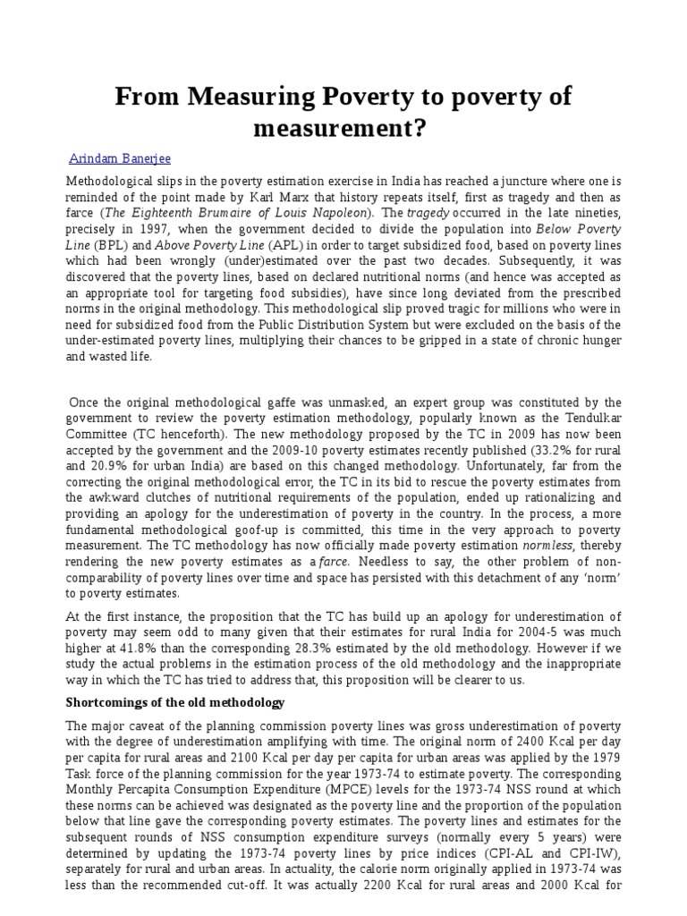 Poverty Measurement Flaws in India | PDF | Poverty Threshold | Poverty