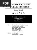 Seminole County Public Schools Budget Work Session