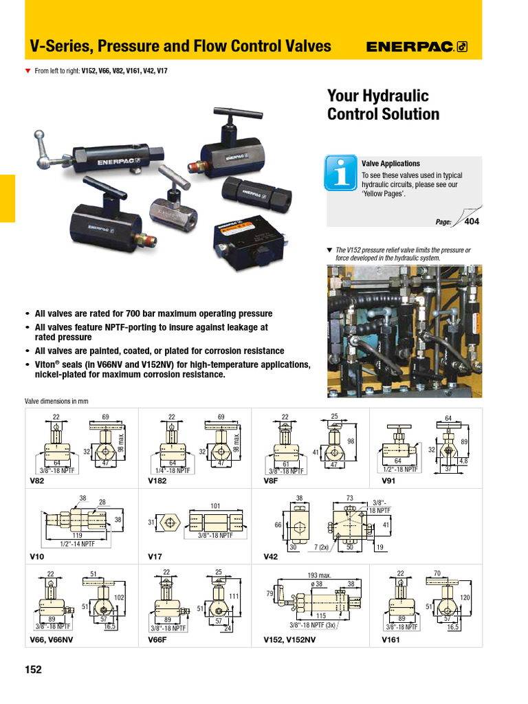 V-Series Hydraulic Control Valves Guide | PDF | Valve | Chemical ...