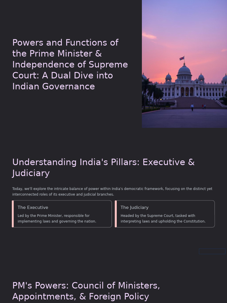 Powers and Functions of The Prime Minister and Independence of Supreme ...