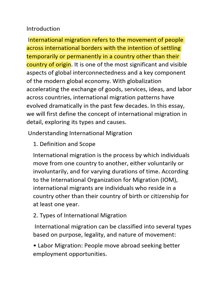 Understanding International Migration Trends | PDF | Human Migration ...