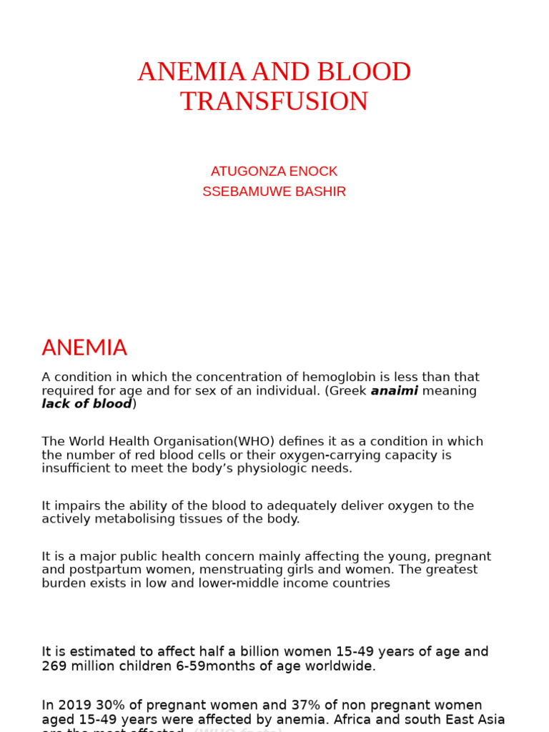 Understanding Anemia and Blood Transfusion | PDF | Anemia | Red Blood Cell