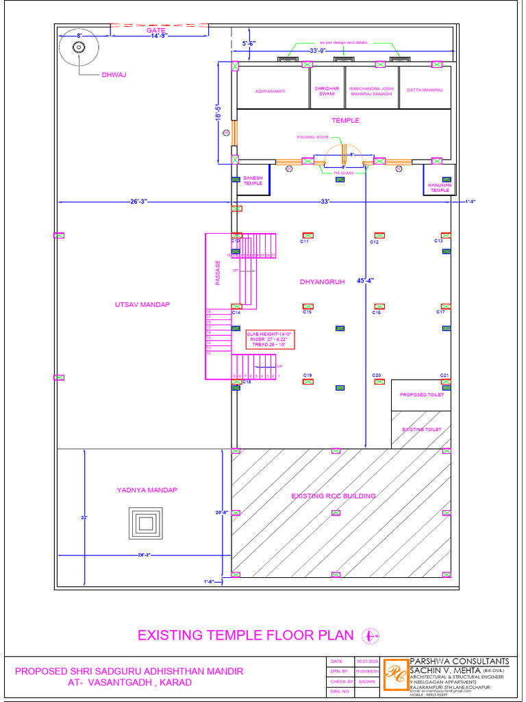 Proposed Shri Sadguru Mandir Plans | PDF