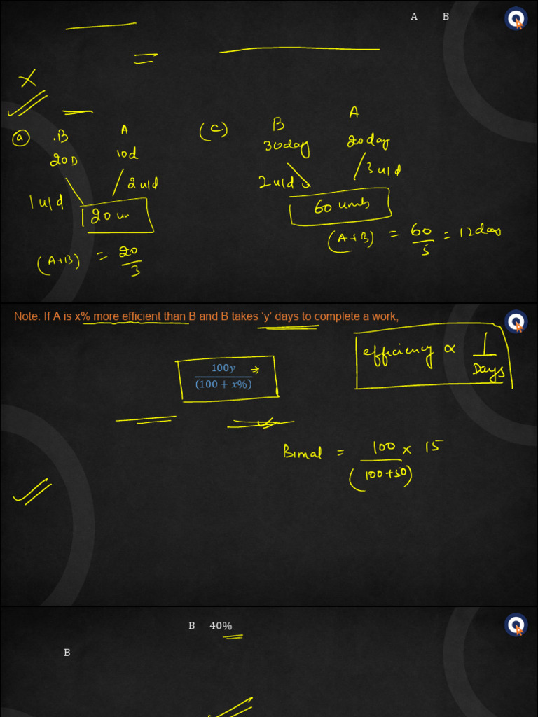 Work Efficiency And Time Calculation Problems Pdf