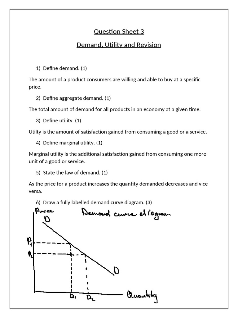 Demand and Utility Concepts Explained | PDF