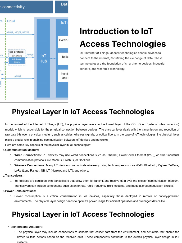 Introduction To IoT Access Technologies Final | PDF | Internet Of ...