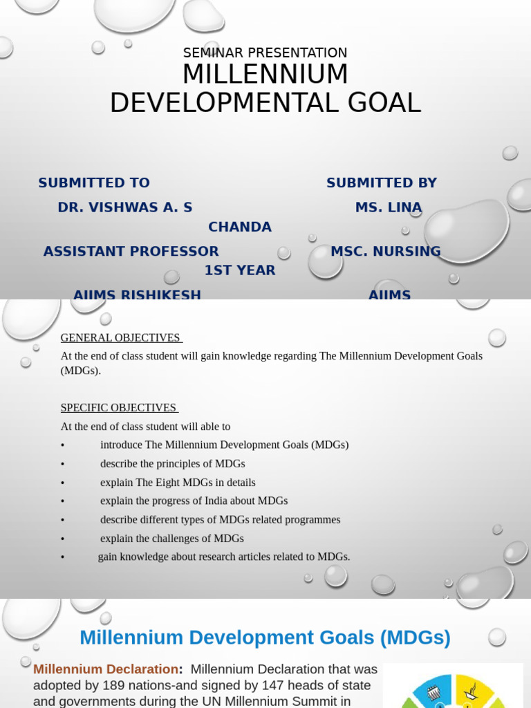 Millennium Developmental Goal | PDF | Millennium Development Goals ...