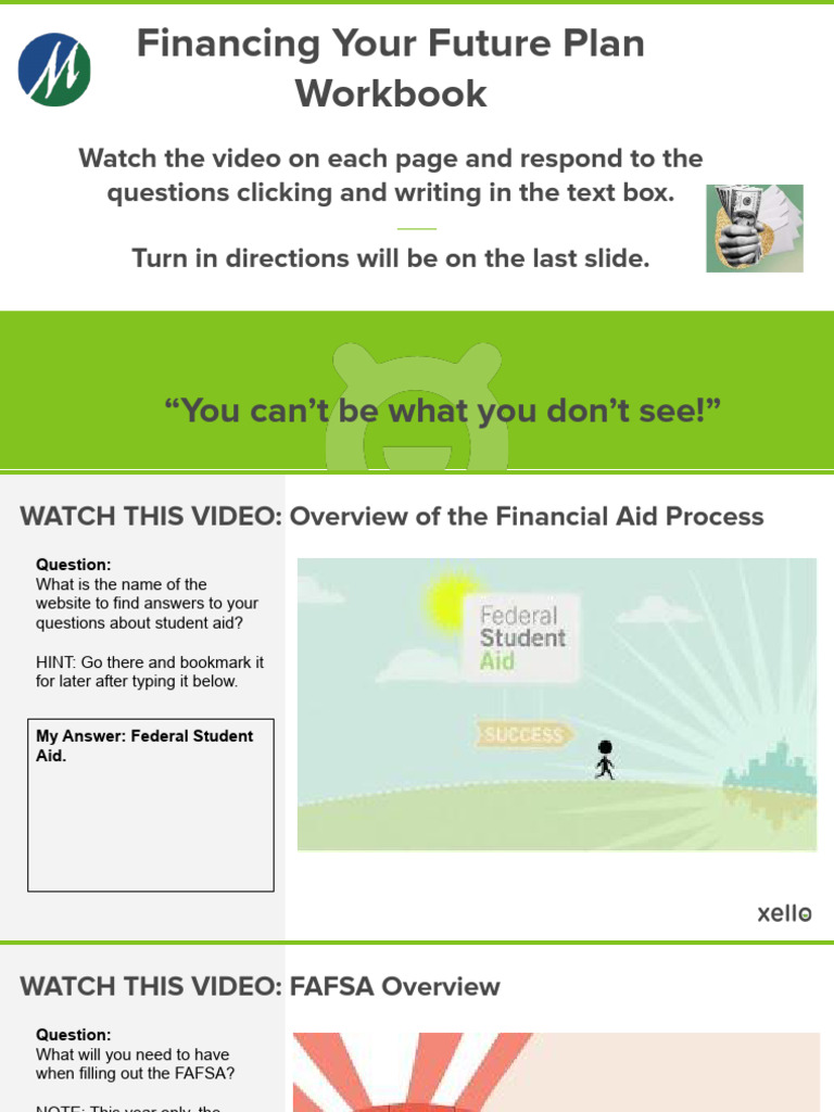 Financing Your Future Plan - Student Version | PDF
