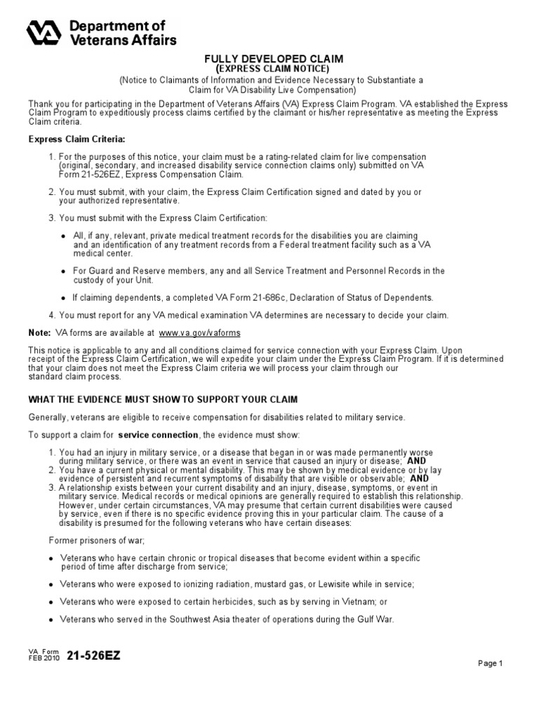 va_form_21-526ez | Veterans Health Administration | Social Security