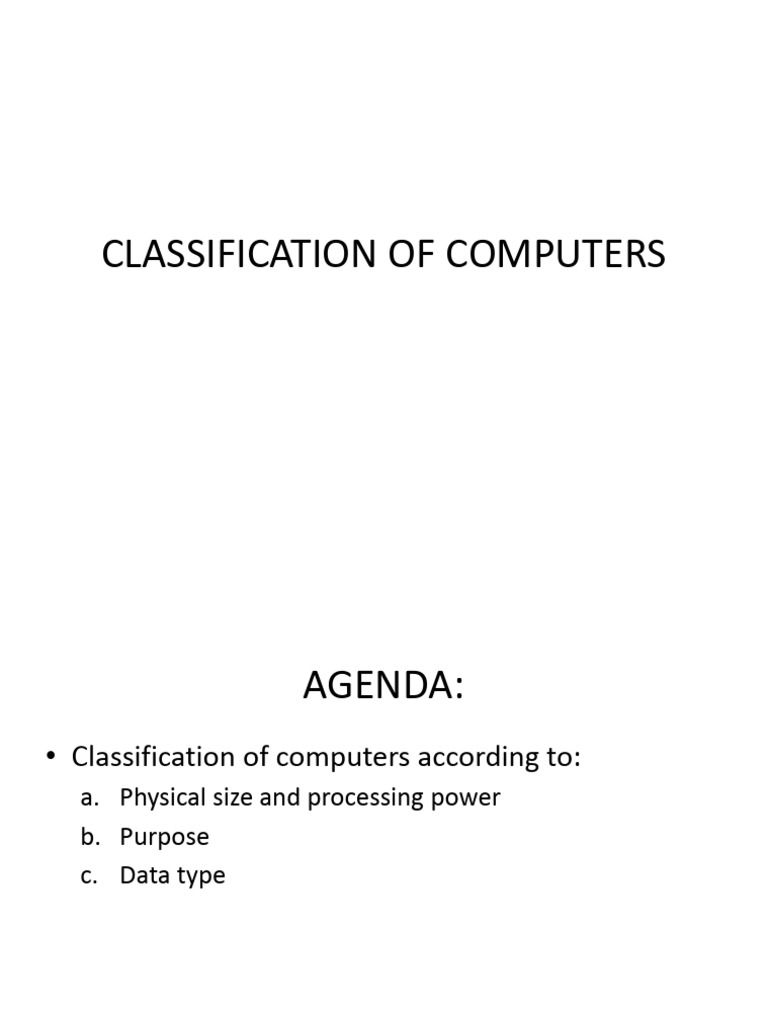Computer Classification Overview | PDF | Personal Computers | Laptop