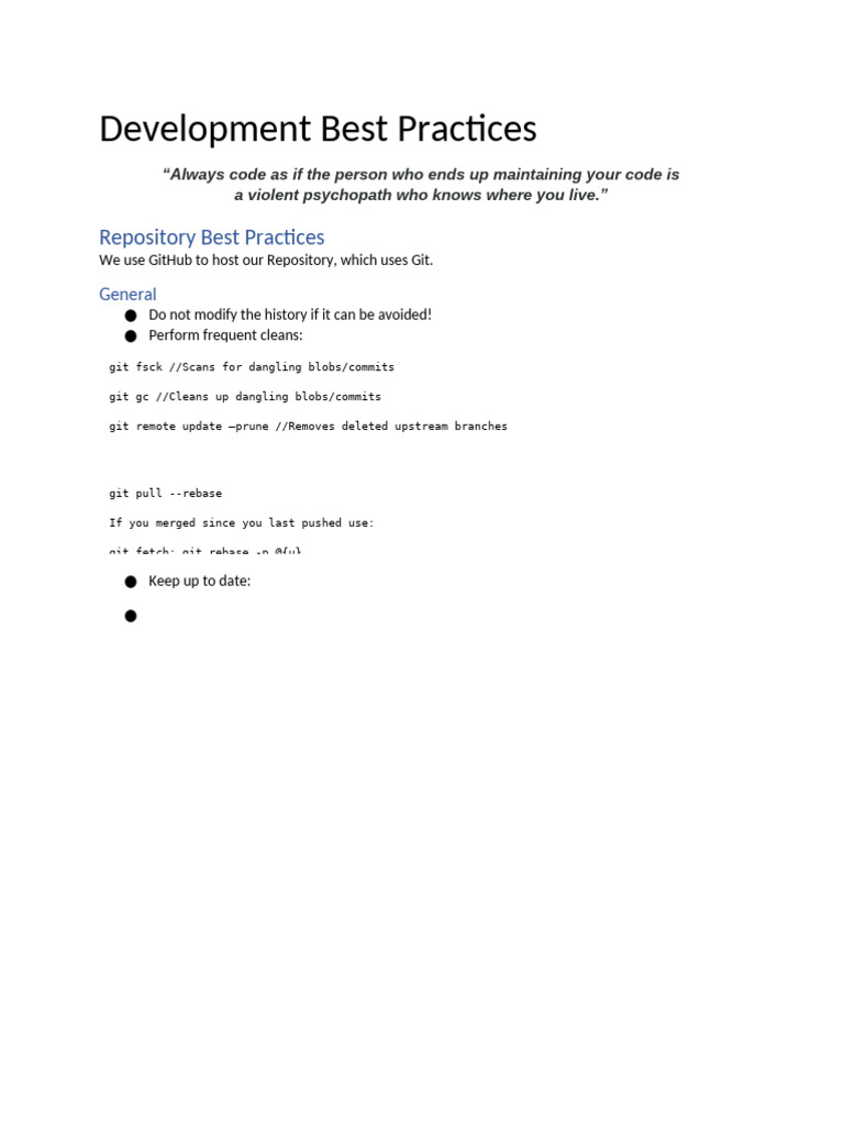 GitHub Development Best Practices | PDF | Unit Testing | Information ...