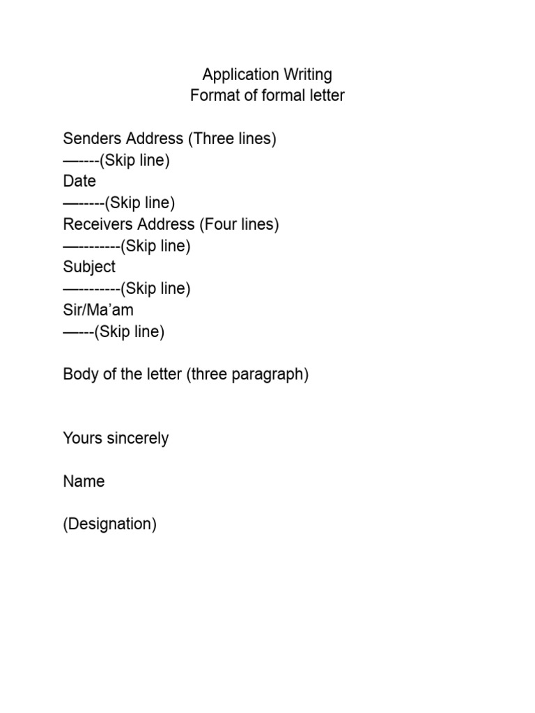 Application Format for Class 5 Students | PDF