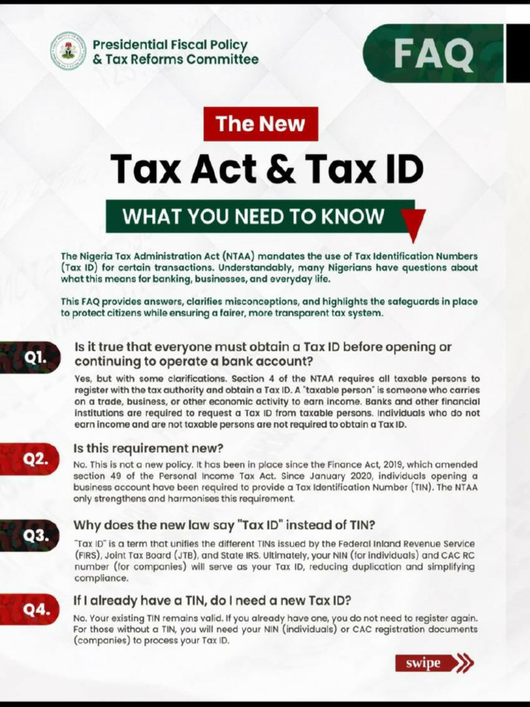 The New Tax Act & Tax Id | PDF