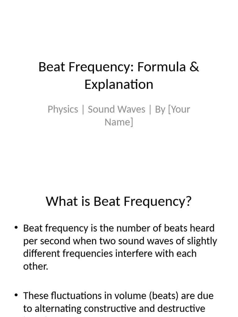 Understanding Beat Frequency in Sound Waves | PDF