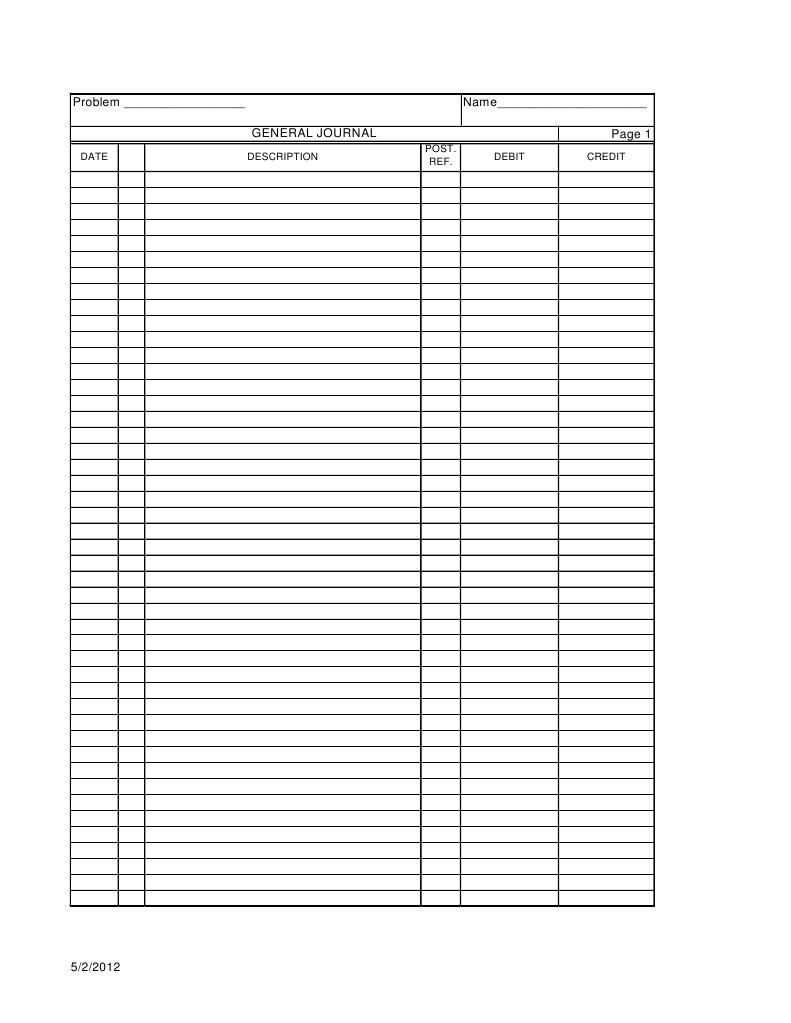 General Journal Template Example | PDF
