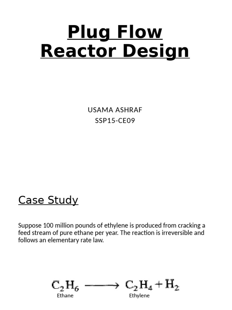 Plug Flow Reactor Design Case Study | PDF