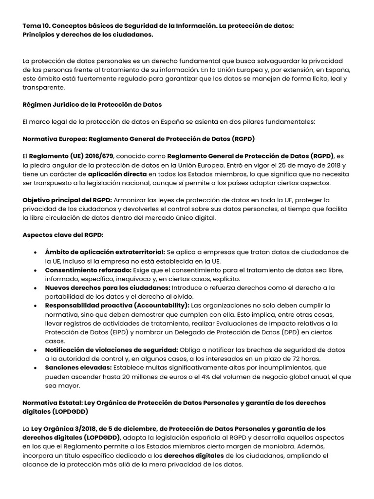 Protección de Datos y Seguridad Informática | PDF | La seguridad ...