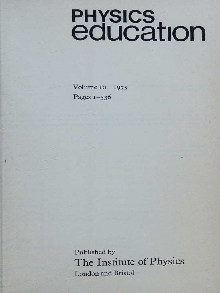 Physics-Education 1975 10 Contents | PDF | Physical Sciences | Physics