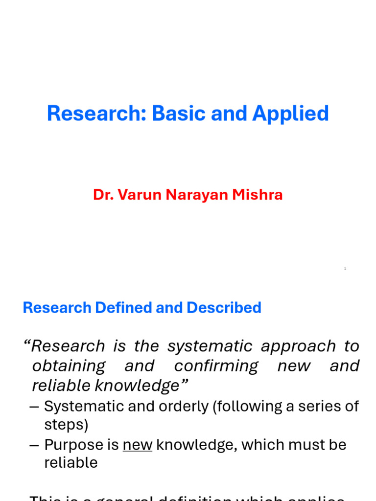 Understanding Basic and Applied Research | PDF | Economics | Methodology