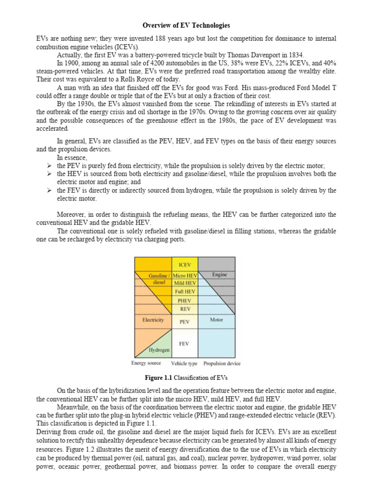 Overview of Electric Vehicle Technologies | PDF | Electric Vehicle ...