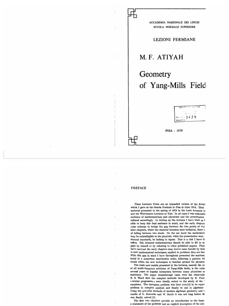 Atiyah Geometry of Yang Mills Field | PDF