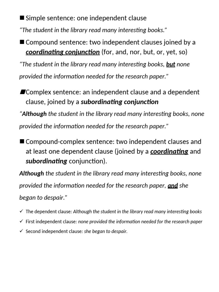 Sentence Structure Types Explained | PDF