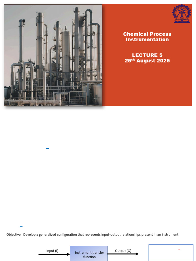 Chemical Process Instrumentation - Lecture 5 25-08-2025 | PDF ...