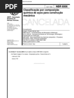 NBR 06006 Nb 82 - Classificacao Por Composicao Quimica de Acos Para Construcao Mecanica - Nor